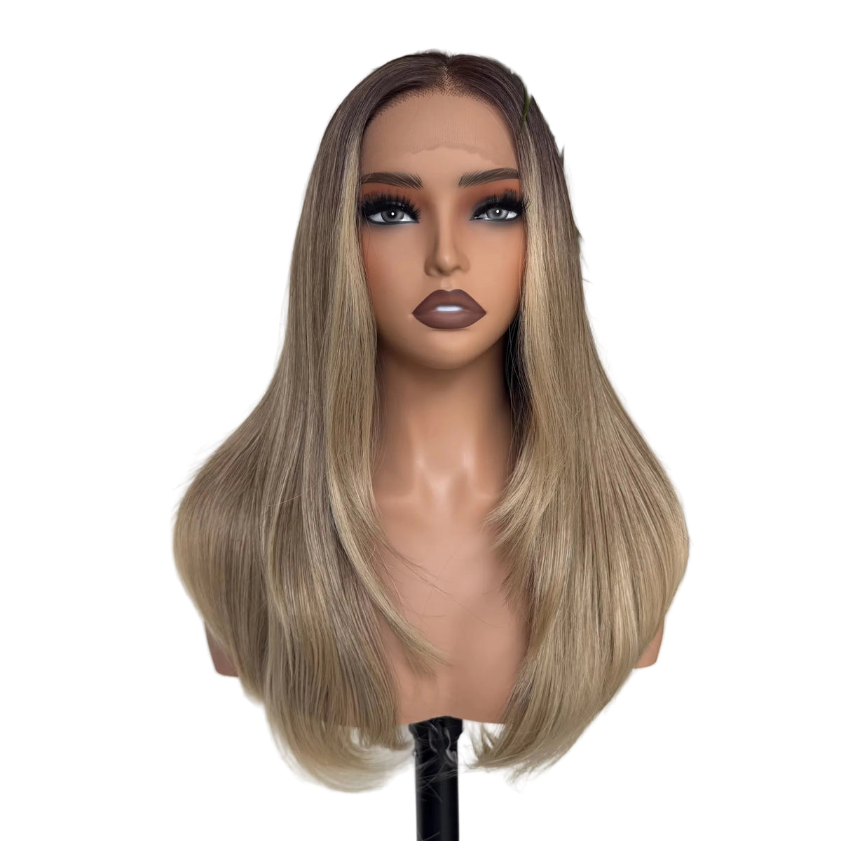 Layered Blonde with Dark Roots