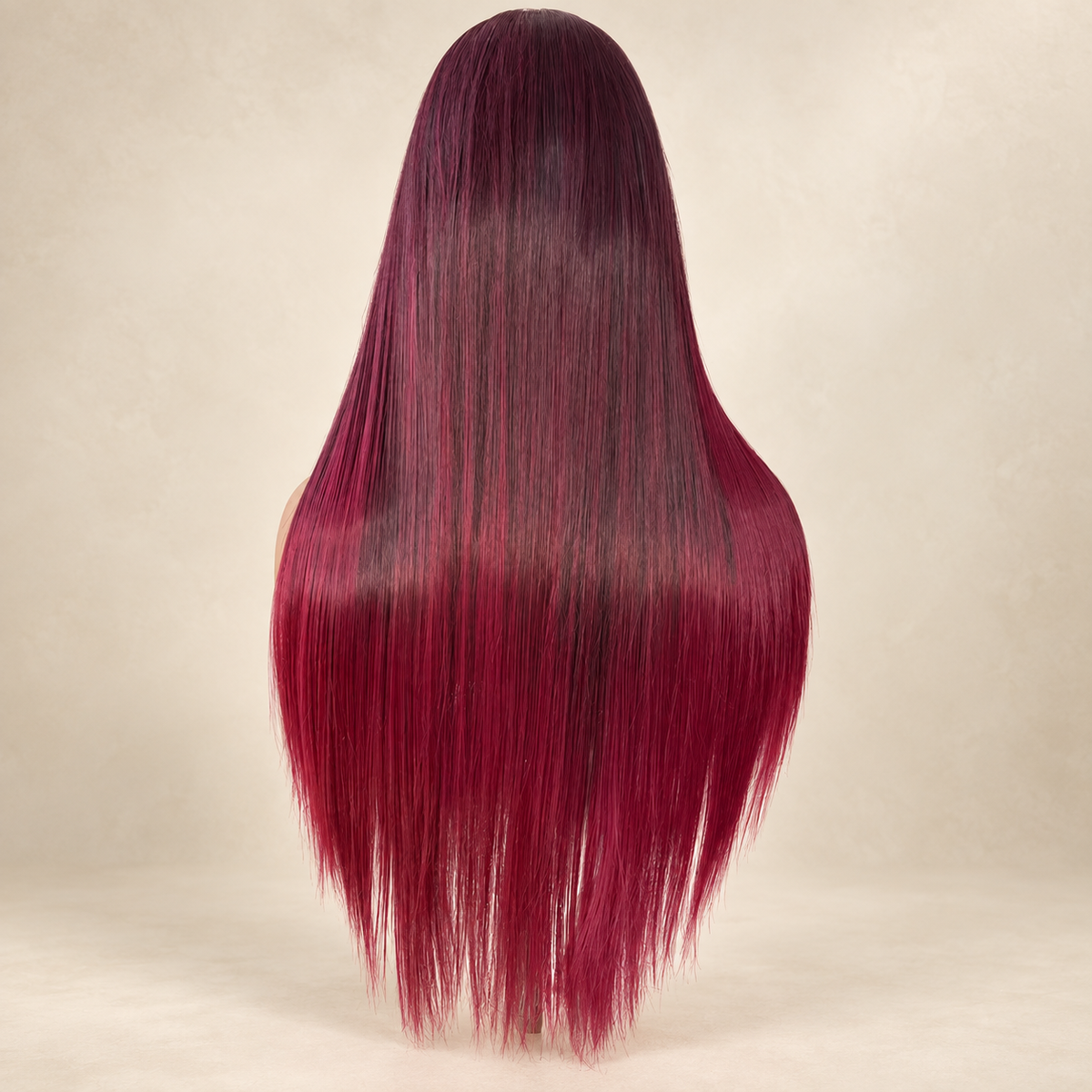 Lush Straight Wig (Burgundy Ombré)
