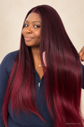 Lush Straight Wig (Burgundy Ombré)