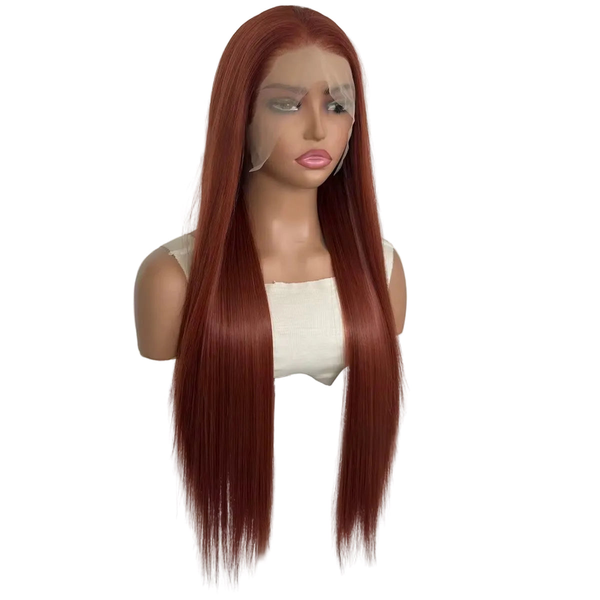 Lush Straight Wig Reddish Brown