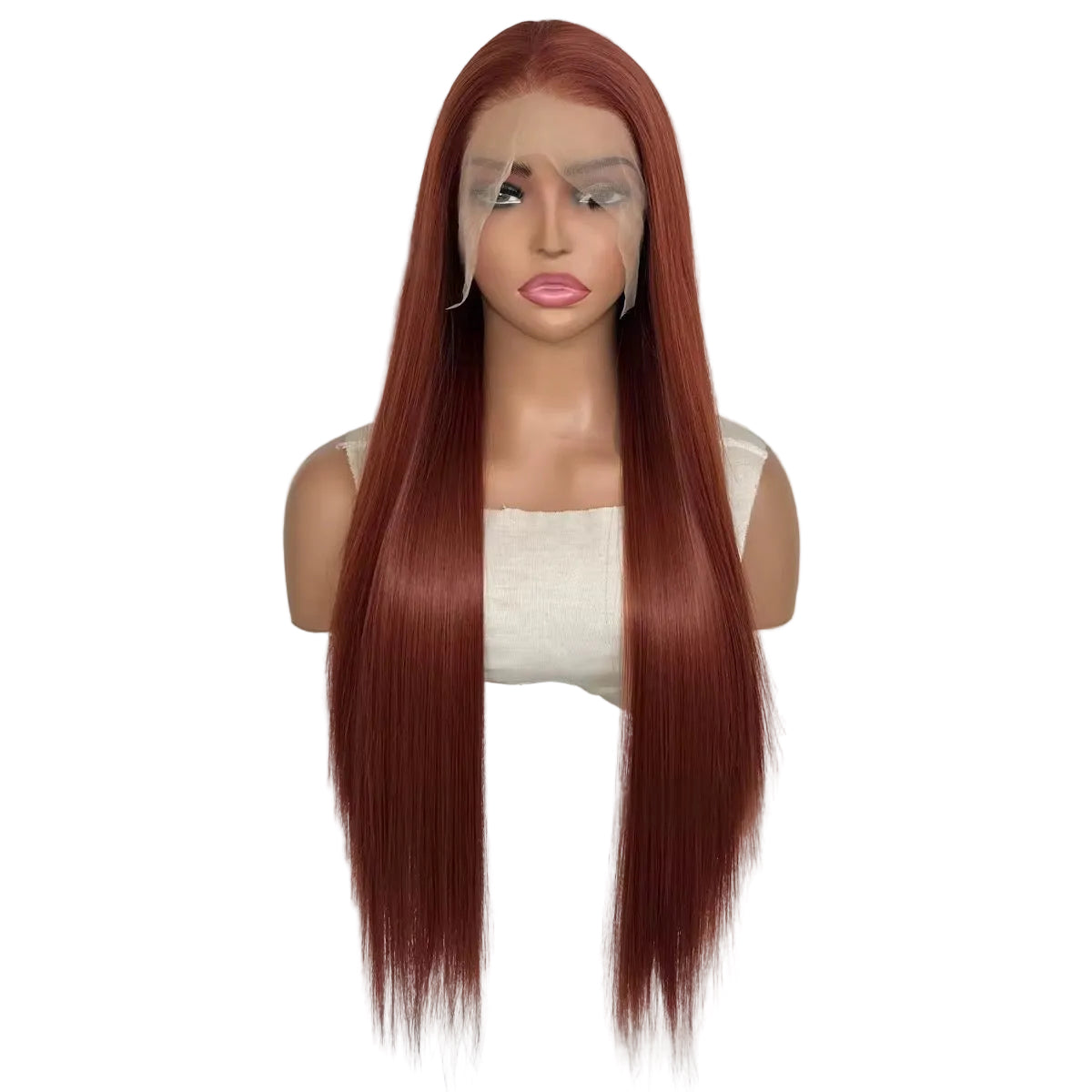 Lush Straight Wig Reddish Brown