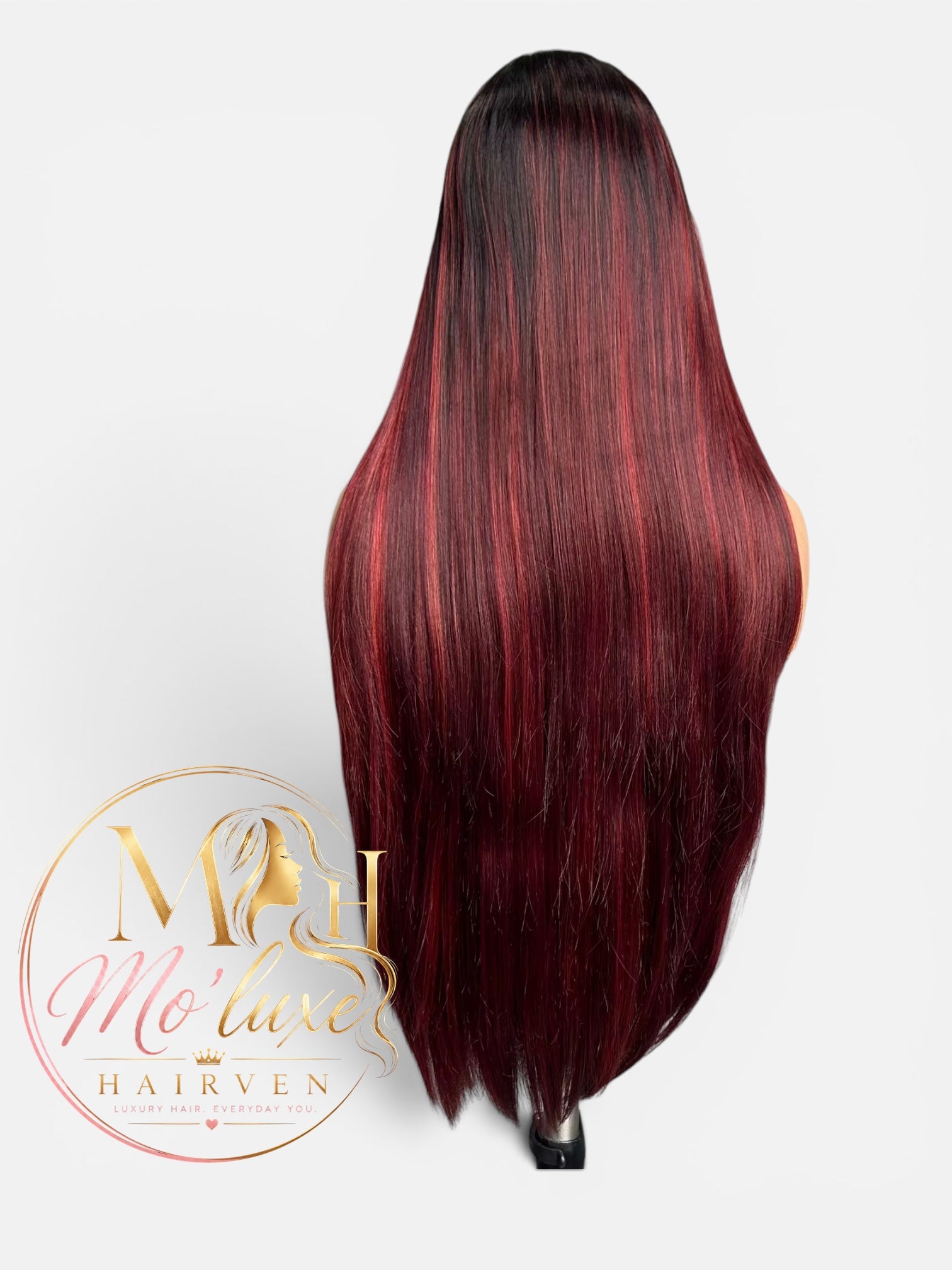 Lush Straight Wig Wine Ombré