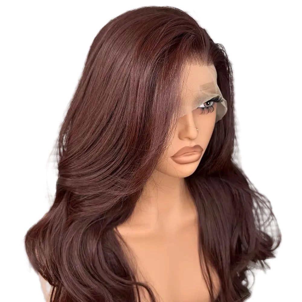Reddish brown Wavy
